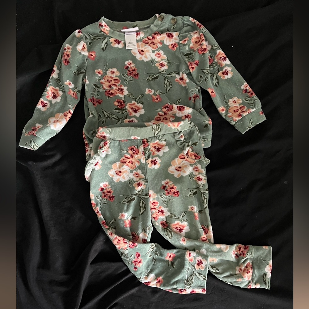 Toddler Girls floral winter set